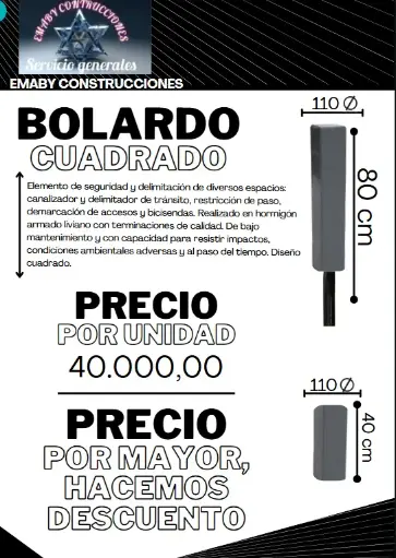 🚧BOLARDOS DE CEMENTO🚧